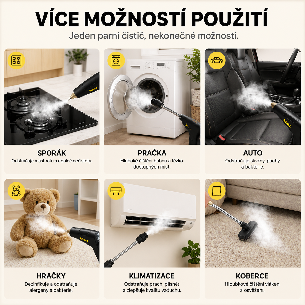Horká pára, která čistí bez chemie.