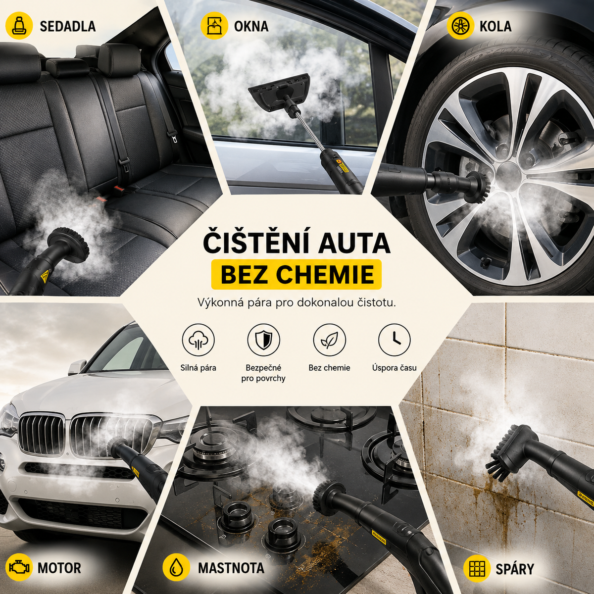 Horká pára, která čistí bez chemie.